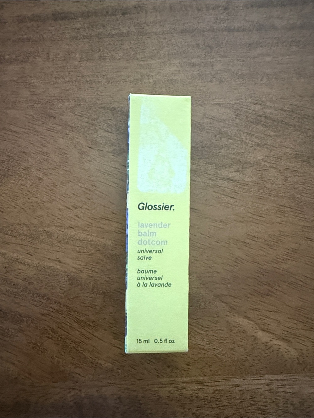 Glossier Lavender Balm Dotcom in Pale Yellow Box